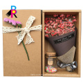 Caja de lujo de la flor del cuadrado de la decoración del papel del regalo de encargo de las ventas calientes solo personalizado
